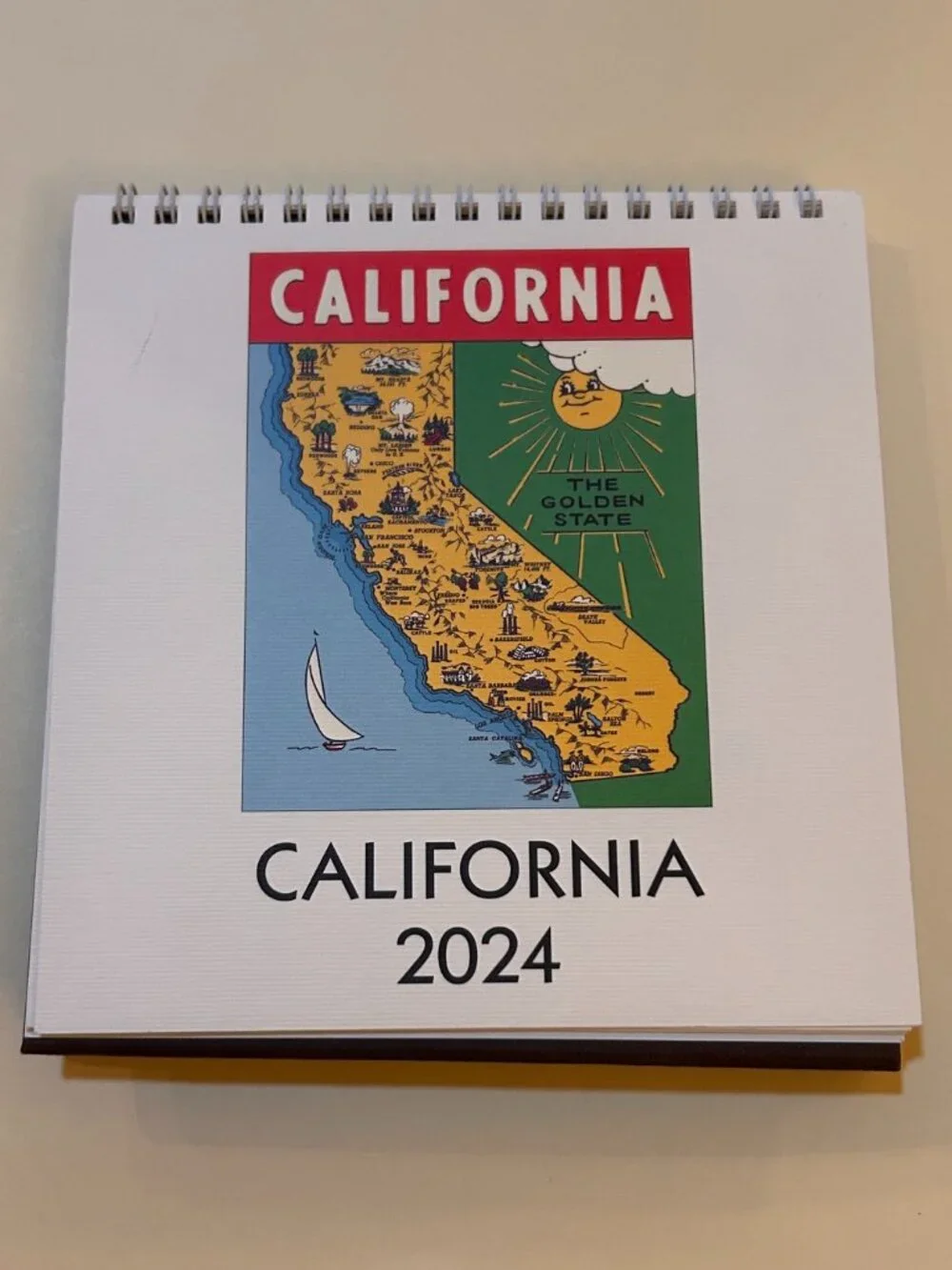 California-Themed Art Desk Calendar 2024